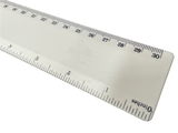 50 Pack Eco-Friendly Biodegradable 30cm Corn Starch Rulers - White School Office Supplies - Top-Down View