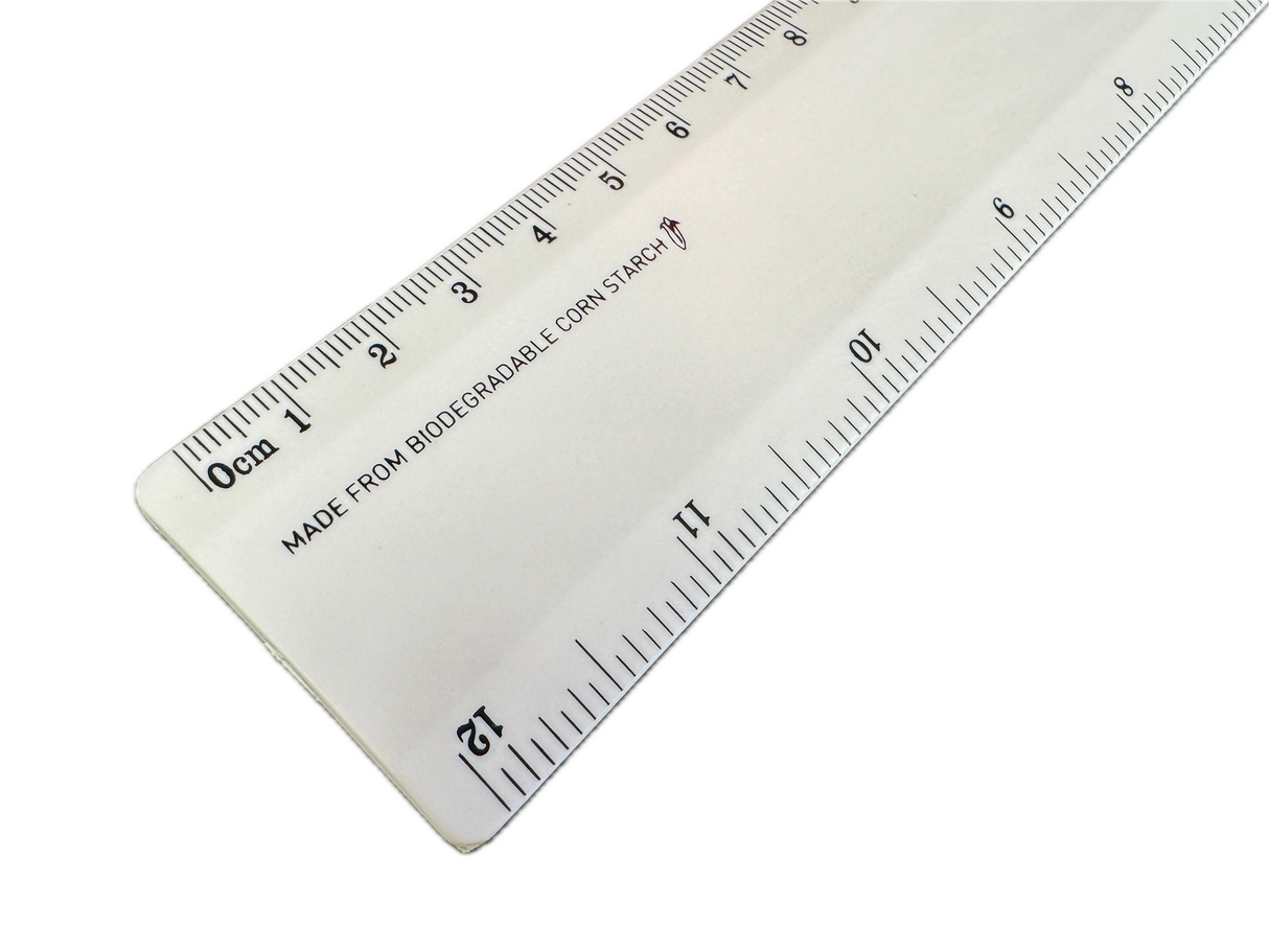 50 Pack Eco-Friendly Biodegradable 30cm Corn Starch Rulers - White School Office Supplies