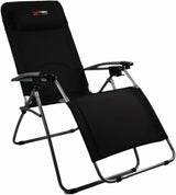 BlackWolf Folding Reclining Lounger Chair Quick Fold Down - Jet Black - Front View