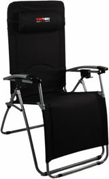 BlackWolf Folding Reclining Lounger Chair Quick Fold Down - Jet Black - Side View