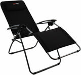 BlackWolf Folding Reclining Lounger Chair Quick Fold Down - Jet Black - Top-Down View