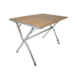 BlackWolf Bamboo Slat Camping Table Slatted Foldable Folding - Front View