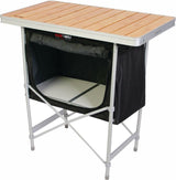 BlackWolf Folding Camp Cupboard Quick Fold For Hiking & Camping - Silver - Front View