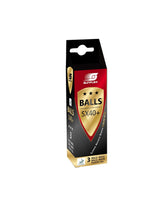 1 Pack of 3 Sunflex Table Tennis Balls Ping Pong Racket Racquet Game - Side View