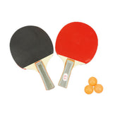 2 Players Table Tennis Set 2 Rackets Bats with 3 Ping Pong Balls Home Sports - Front View