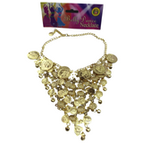 BELLY DANCE NECKLACE Indian Fancy Dress Costume Gypsy Bollywood Tribal Boho - Front View