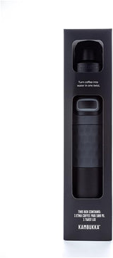 Kambukka Etna Water Bottle Insulated Travel Drink Sports Tumbler -  Black Steel - Side View