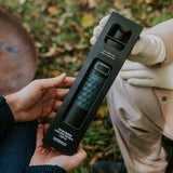 Kambukka Etna Water Bottle Insulated Travel Drink Sports Tumbler -  Black Steel - 45-Degree Angle