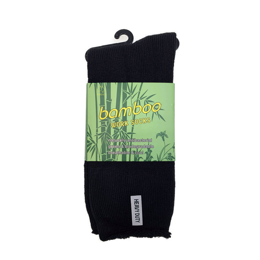 3 Pairs PREMIUM BAMBOO SOCKS Mens Heavy Duty Thick Work Socks Cushion BULK - Black - 11-14, image 3