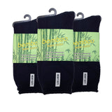 3 Pairs PREMIUM BAMBOO SOCKS Mens Heavy Duty Thick Work Socks Cushion BULK - Navy Blue - 11-14 - Front View
