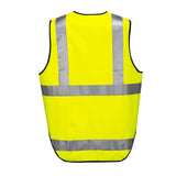3-Pack HUSKI High Visibility Patrol Vest with 3M Reflective Tape - Yellow - XL Size Safety Workwear - Top-Down View