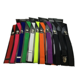 3x Mens Suspenders Braces Adjustable Strong Clip On Elastic Formal Wedding Slim - Assorted Colour Pack - Side View