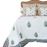 Kolka Kaner Coverlet Bedspread Quilt Bed Doona - Ruby (Queen 210cm x 210cm Size) - Front View