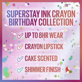 2x Maybelline New York Superstay Ink Longwear Crayon Lipstick - Throw a Party 170 - Top-Down View