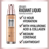 Maybelline Dream Radiant Liquid Hydrating Foundation w Collagen - Caramel 120 - Side View