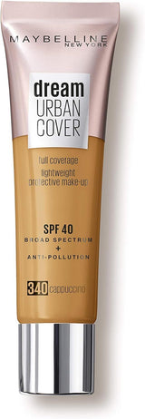 Maybelline Dream Urban Full Cover Liquid Foundation Cappuccino (340) 4.5g 30ml SPF 40 - Front View