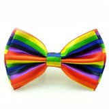 Rainbow Stripe Bow Tie Bowtie Wedding Party Costume Gay Lesbian Price LGBT - Side View