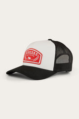 Ringers Western Wheatbelt Trucker Baseball Cap Hat in White/Red - Front View
