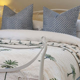 Kolka Indigo Quilted Euro Cushion Cover Sham Pillow Case Decorative - Blue - Side View