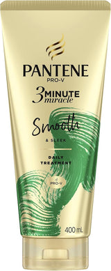 Pantene 3 Minute Miracle Smooth and Sleek - Deep Conditionining Treatment For Frizzy Hair, 400ml - Front View