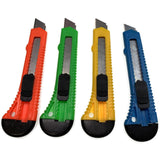 4pcs BOX CUTTER Knife Retractable Blade Utility Razor Durable Opener 10.8mm - Front View
