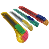 4x BOX CUTTER Knife Retractable Blade Snap Off Razor Durable Opener Slide Lock - Front View