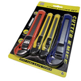 4pcs BOX CUTTER Knife Retractable Blade Snap Off Razor Durable Opener 18mm - Front View