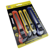4pcs BOX CUTTER Knife Retractable Blade Snap Off Razor Durable Opener 18mm - Side View