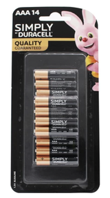 Duracell AAA Simply Batteries 1.5 Volts Alkaline Battery- 1 Pack of 14 - Front View