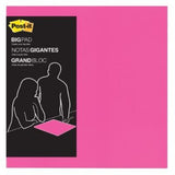 Jumbo 3M Post-It Notes Big Notes Super Sticky - Pink - 1 Pack of 30 Sheets - Front View