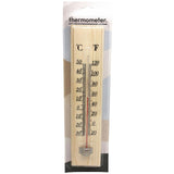 Extra-Large 27cm Wooden Wall Thermometer for Indoor and Outdoor Use with Glass Sensor - Side View
