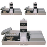 3x Earring Necklace Jewellery Case Organizer Display Jewelery Holder Storage Rack - Front View