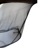 Deluxe MOSQUITO HAT NET Head Protector Bee Bug Mesh Mozzie Insect Fishing Fly - Black - Rear View