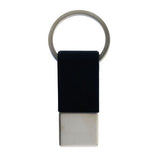 100 Pack of Stylish Silicone Key Tag Keyrings for School Bags - Black - Front View