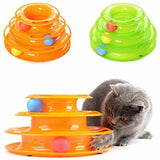 Funny Cat Toy Plastic Tower Interactive Track Ball Playing Game - Assorted Colours - Front View