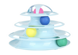 Funny Cat Toy Plastic Tower Interactive Track Ball Playing Game - Assorted Colours - Top-Down View