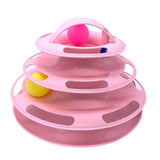 Funny Cat Toy Plastic Tower Interactive Track Ball Playing Game - Assorted Colours - 45-Degree Angle