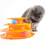 Funny Cat Toy Plastic Tower Interactive Track Ball Playing Game - Assorted Colours - Close-Up Angle