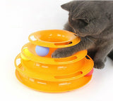 Funny Cat Toy Plastic Tower Interactive Track Ball Playing Game - Assorted Colours - Low Angle