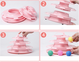 Funny Cat Toy Plastic Tower Interactive Track Ball Playing Game - Assorted Colours - Extra Image
