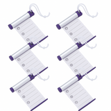6x Funky Luggage Cylinder Tag Rollout Label for Address Details - Silver/Blue