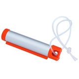 Funky Luggage Cylinder Tag Rollout Label for Address Details - Silver/Orange - Side View