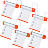 6x Funky Luggage Cylinder Tag Rollout Label for Address Details - Silver/Orange - Front View