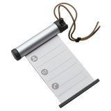 6x Funky Luggage Cylinder Tag Rollout Label for Address Details - Silver/Grey - Top-Down View