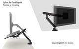UFOU Kyber Monitor Arm Single Mount Bracket Heavy Duty Star Wars - Black - Close-Up Angle
