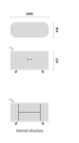 UFOU Fitin Rollin Mobile Roller Shutter Cabinet - Storage with Adjustable Shelves & Wheels - Top-Down View