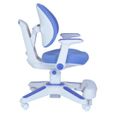 Adjustable Blue Ergonomic Study Desk and Chair Set for Kids - Rear View