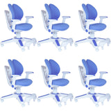 Ergonomic Children Kids Study Chair Set of 6 Height Adjustable - Blue