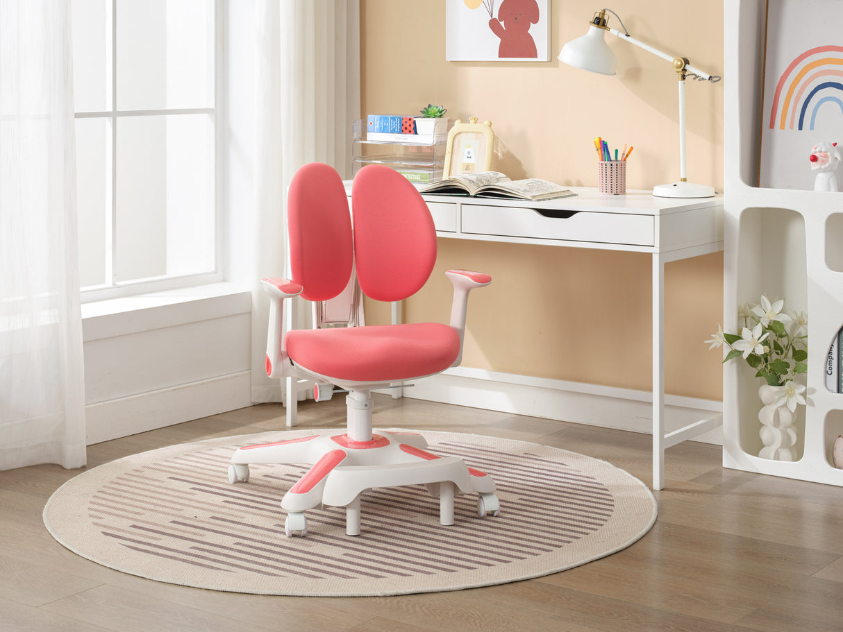 Adjustable Pink Ergonomic Study Desk and Chair Set for Kids