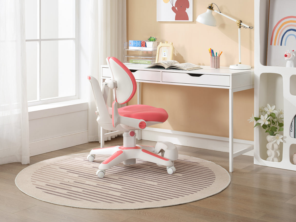 Adjustable Pink Ergonomic Study Desk and Chair Set for Kids